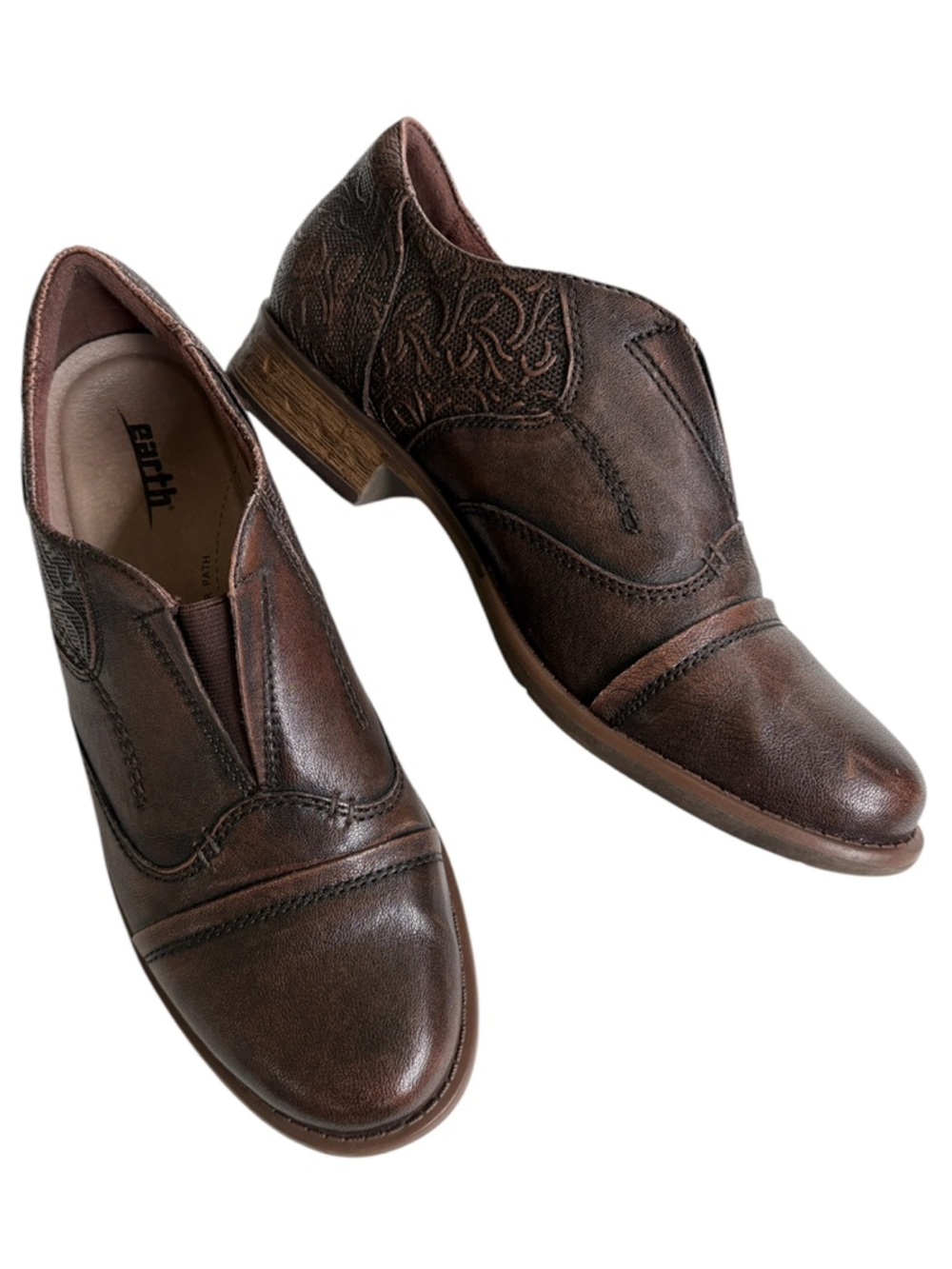 EUC Earth Brand Leather Blythe Slip-On Loafers Brown Size 9.5